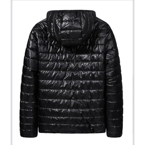 Mens Lightweight Down Jacket with Hood Shiny Packable Puffer Jacket Warm Insulated Padded Bubble Winter Coats Outwear3
