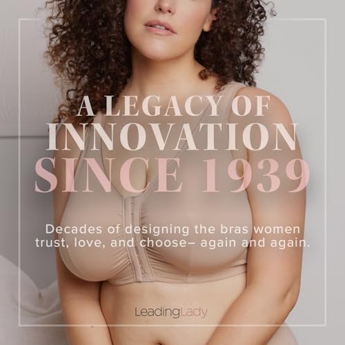Image of Leading Lady, Brigitte Full Coverage, Underwire, Lightly Padded T-Shirt Bra, Side & Back Smoothing, Adjustable Straps,36A-54G