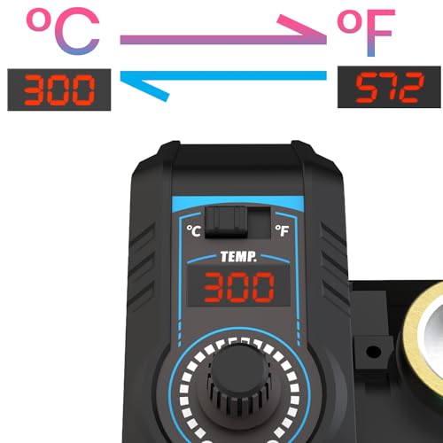 Image of 926LED V3 Entry-Level 60W Soldering Station Iron Kit in Black with Temperature Control includes Helping Hands, Lead-Free Solder, 6 Soldering Tips, ESD-Safe Tweezers, Sleep Mode
