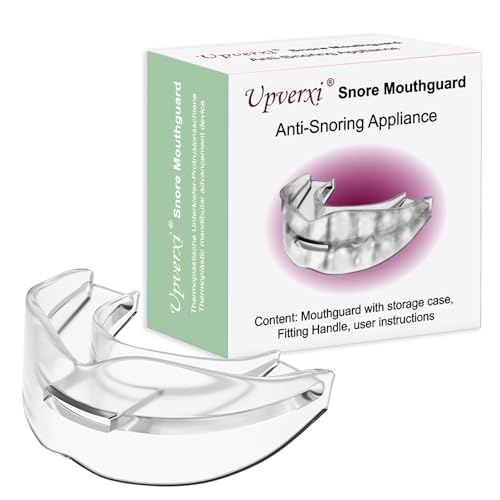 Upverxi Snore Mouthguard: Anti-Snoring Mouthpiece Sleeping Aid, Comfortable & Reusable