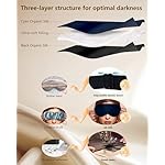 Silk Eye Mask for Sleeping - Soft Breathable Organic Natural Mulberry Silk Fabric Blackout Sleep Mask with Adjustable Straps No Pressure Eye Mask for Travel Essentials Gifts (Navy Blue) - Image 5