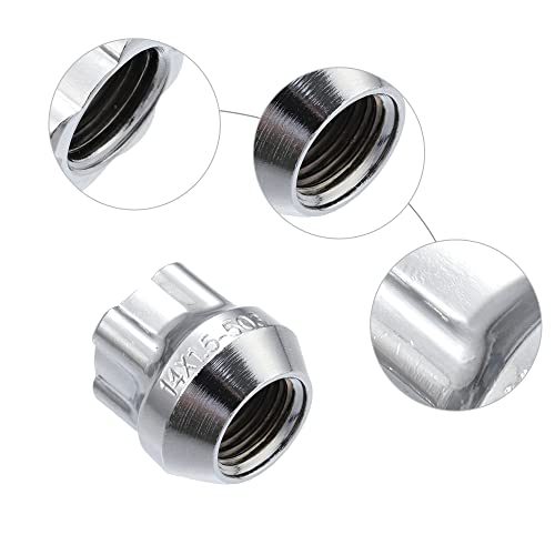 Image of ACROPIX M14x1.5 Car Wheel Lock Lug Nuts Set Anti Theft Lug Nut Screw Fit for Tesla Model 3 - Pack of 5 Silver Tone