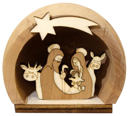 Moderne Weihnachtskrippe 30 Kaltner Präsente Geschenkidee - Weihnachtskrippe Krippe aus Echt Holz...