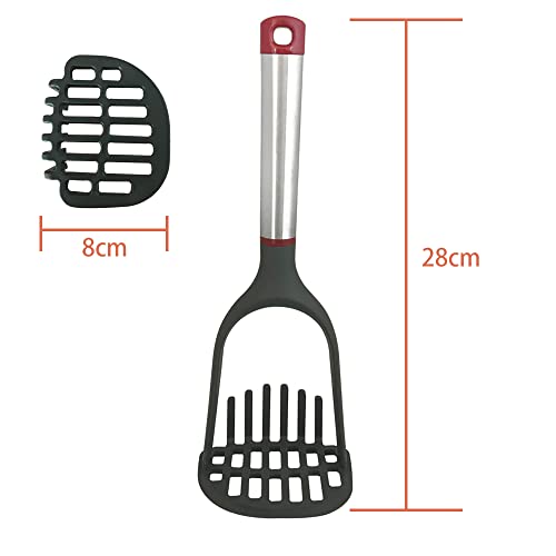 Non Scratch Potato Masher - Versatile Masher Hand Tool And Potato Smasher With Strong Stainless Steel Handle,Safe For Non-Stick Cookware #TOP4