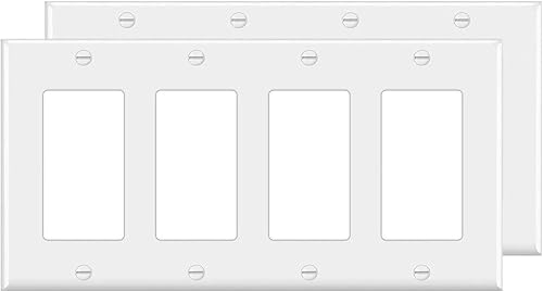 Cubierta de placa de pared para tomacorriente e interruptor de 4 posiciones, placa frontal eléctrica decorativa para interruptor de luz,