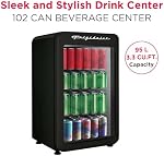 Réfrigérateur compact rétro Frigidaire avec porte en verre, réfrigérateur de comptoir de 3,2 pi³, coins arrondis, premium, pour bureau, chambre, dortoir, cabane