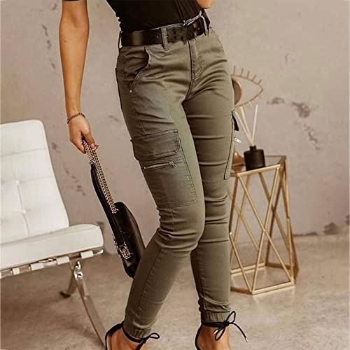Women's Stretchy Tactical Cargo Pants High Waisted Casual Joggers Plus Size Skinny Trousers Cargo Pants with 6 Pockets2