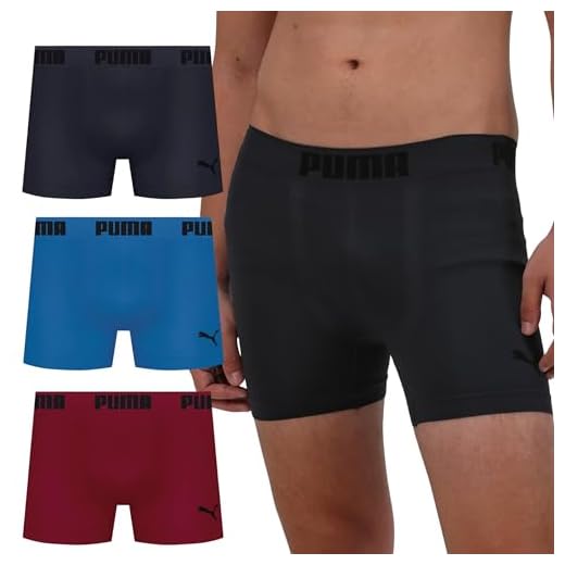 Kit 3 Cuecas Boxer Puma Microfibra Sem Costura Box Masculina Adulto | 1 Náutico - 1 Vermelho Bordô - 1 Cinza Chumbo | GG