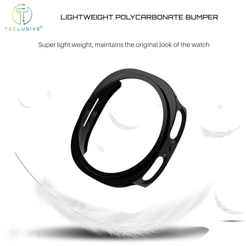 Image of T Teclusive Protective Slim Bumper Case Compatible for Galaxy Watch 8 40mm | Curved Hard Shell Bumper Side Edge Protection Cover for Watch 8 4.0 cm (Black, 40mm)