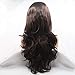 ELESTY Lace Front Wig Brown Synthetic Wigs Long Wavy Heat Resistant Fiber Hair Lace Wigs Half Hand Tied Wigs For Women