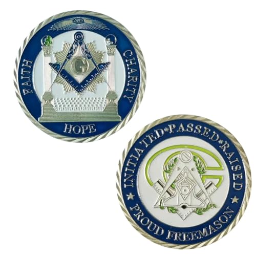 Moeda Maçonaria Maçom Freemason Fraternal Prateada Compasso