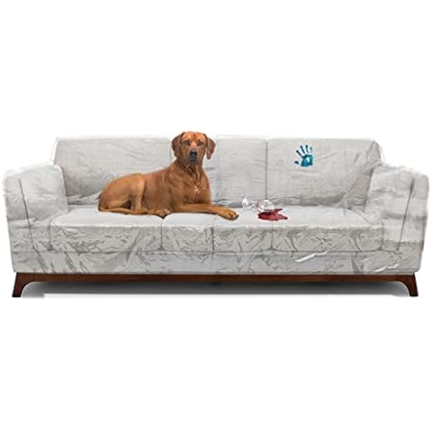 Houseables Plastic Couch Cover, Plastic Sofa Cover, Plastic Sofa Cover Protector, Plastic Couch Covers for Pets, Plastic Couch Protector, Plastic Cover for Couch, Dogs, Cats, Clear, Vinyl, 96"x42"x40" Cover