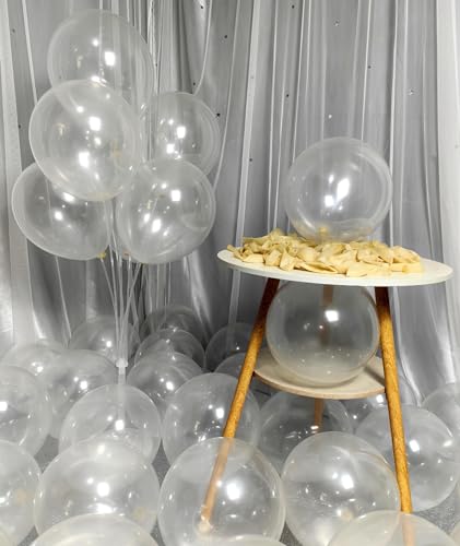 Image of 300 Pack Clear Balloons 12 Inch Latex Clear Latex Party Balloon Bulk for Various Party Events Decorations