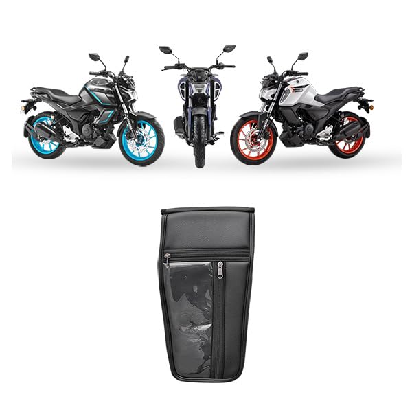 Tank Cover I Tank Bag I Tank Pouch with Water Proof Mobile Space Compatible with Yamaha FZ S FI Series (Black) (Pack of 1)-image-24