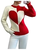 GORGLITTER Women's Colorful Heart Sweater...