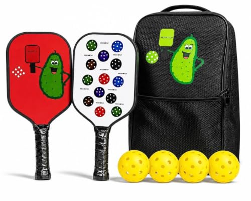 MIXIN ITUP T700 Carbon Fiber Pickleball 2 Paddle Set (Red - Bring It!)