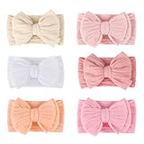 AQOKKA Baby Bows Headbands Nylon Newborn Baby Headbands Toddler Infant Hairbands with Big Bows for Baby Girl Newborn Essentials