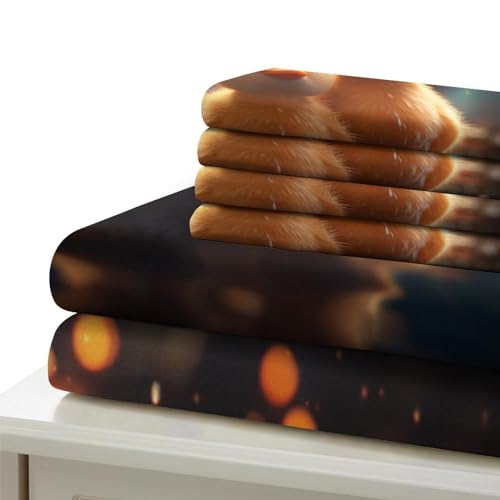 Parure de lit 3D animaux mignons en microfibre supérieure avec fermeture éclair invisible