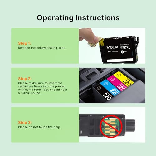 Image of 220XL Ink Cartridges Remanufactured for Epson 220 XL 220XL Ink Cartridges for Epson Printer to Use with WF-2760 WF-2750 WF-2660 WF-2650 WF-2630 XP-424 XP-420 XP-320 (Black Cyan Magenta Yellow) 4 Pack