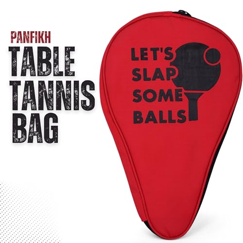 Image of Table Tennis Bat Cover with Full Padding | TT Racket Kit Bag | Bats Case for Maximum Protection and Style | Waterproof Tennis Bag - Red