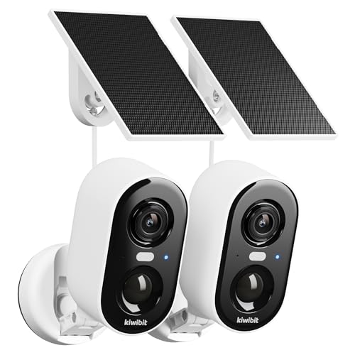 Kiwibit Solar Security Cameras Wireless Outdoor 2K Magnetic Installation Battery Powered Camera with Smart AI PIR Motion Detection Color Night Vision Waterproof for Indoor & Outdoor