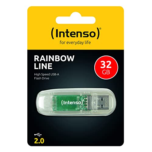 Intenso 3502480 32GB Rainbow USB 2.0 Flash Drive - Transparent