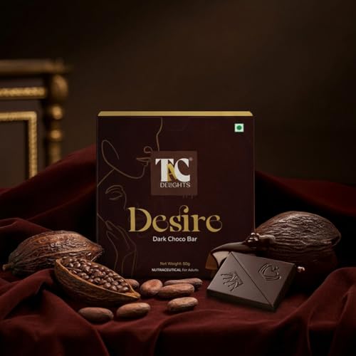 TAC Delights Desire - Luxury Chocolate for intimate moments for Couples - 1 box (3 serving bars) -...