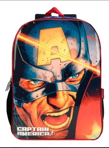 Mochila Escolar Infantil Juvenil Marvel Vingadores Capitão América (Preto)