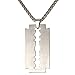 Colgante de cuchilla de afeitar cadena acero inoxidable 316L regalo para padre collar moderno resistente para hombres colgante barbero peluquería