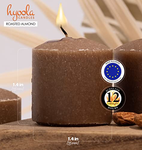 Image of HYOOLA Scented Votive Candles - Roasted Almonds Votive Candles -12 Hour Burn Time - 9 Pack - European Made