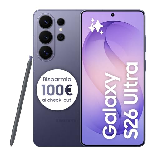 Samsung Galaxy S26 Ultra Smartphone AI, 256GB, 3 anni di Garanzia, Privacy Display Integrato, Processore Potente, Assistente Foto, Camera 200 MP, 5000 mAh, Cobalt Violet [Versione italiana]