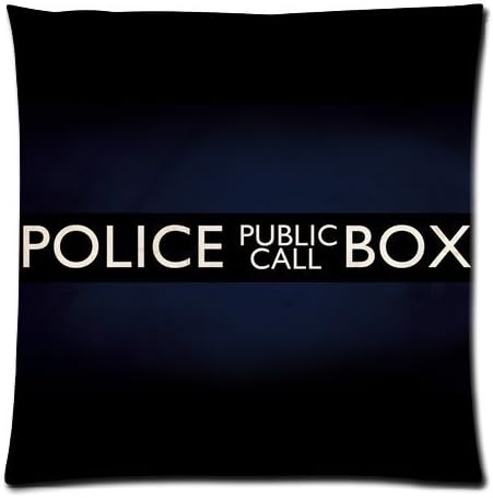 Police Box Public Call Dark Blue Custom Zippered Pillow Cushion Case Throw Pillow Covers 20"x20"(two sides)