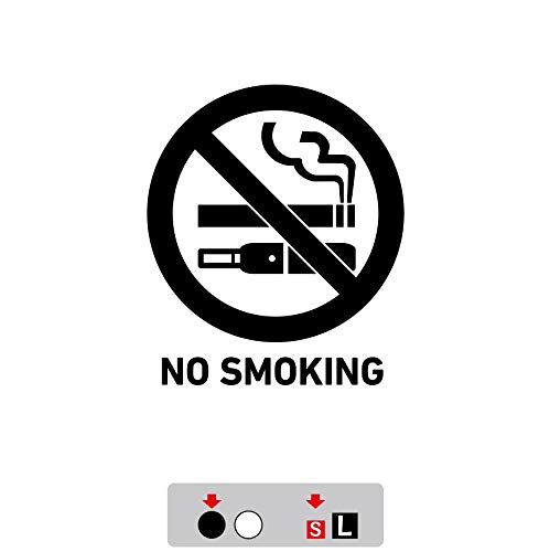 禁煙カッティングシート Sサイズ NO SMOKING カッティングシール 電子タバコ含む 壁 トイレ 店舗 オフィス 屋外 室内 (黒)