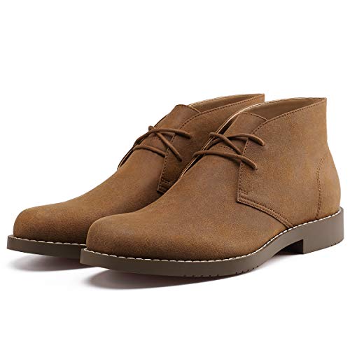 GM GOLAIMAN Men's Chukka Boots Casual Lace up Leather Desert Shoes Brown 10 D (M) US