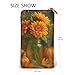 DaihAnle Autumn Sunflowers in Glass ﻿Hand-Held Wallet Fashionable Long Microfiber Leather Large Capacity