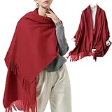[Ｋａｙｉｙａｓｕ] マフラー レディース 大判 ストール 無地 スカーフ 襟巻き 男女兼用 冷え対策 ユニセックス ひざ掛け ふんわり 冷房対策 クリスマス プレゼント 誕生日 ギフト 制服 学生 中学生 高校生 大人 メンズ 定番 秋 冬 春(Free レッド)