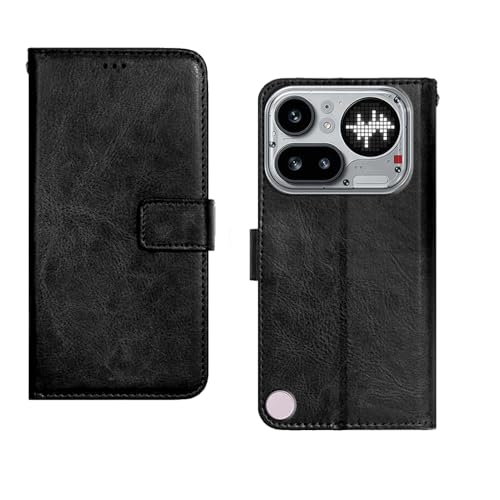 Image of amazon basics Nothing Phone 4A Pro 5G Flip Cover | Card Pockets Wallet & Stand | Flip Cover for Nothing Phone 4A Pro 5G (Black)