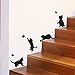 Chats Jouant Catching Butterflies Home Vinyl Wall Sticker Décor Decal Mural Kitchen Animaux Papier Peint décoration Enfants Chambre