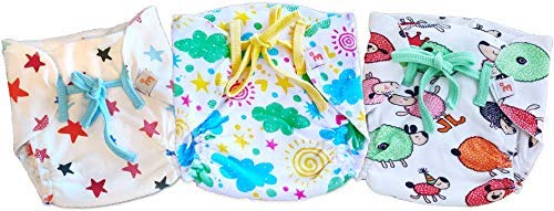 Superbottoms Super Nappy Soft Organic Cotton Nappies for Newborn Babies, New Born (Pack of 3