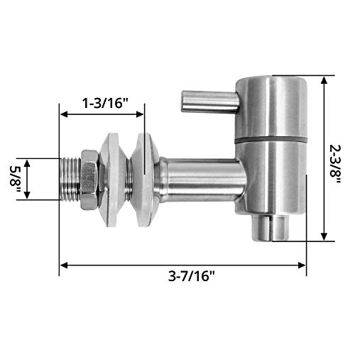 QWORK® 304 Edelstahl Getränkespender Zapfhahn, Zapfhahn Ersatzzapfen für Bierfass Weinfass Glas Container (16mm)