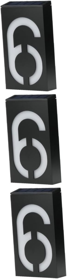 DOITOOL 3pcs 6 Solar-powered Led Address Number Waterproof Sign for Home Long Battery Life Easy to Install