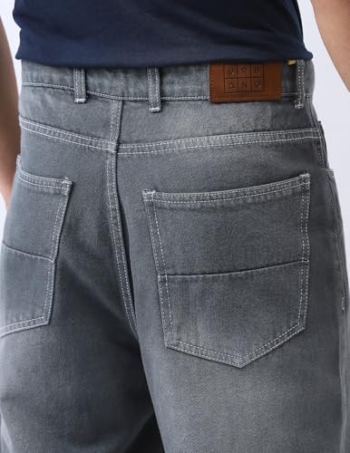 Image of Urbano Fashion Men's Loose Baggy Fit Washed Jeans Non-Stretchable