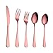 Zestawy obiadowe sztućce zestaw eleganckie sztućce łyżka trwałe sztućce kuchnia sztućce stół sztućce zestaw lustrzane Polski sztućce ze stali nierdzewnej różowe złoto, 6 osób