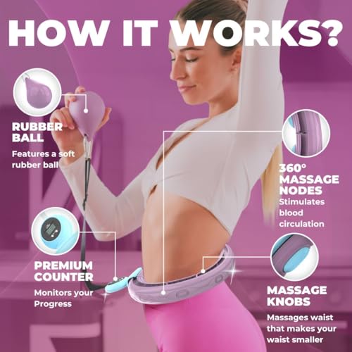 image for Swiss Activa+ S4.S Quiet Weighted Hula Hoop for Adults with Weight Bal