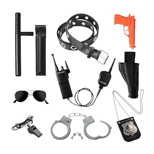 Dress Up America Ultimate Allt-I-Ett Polis Tillbehör Rollspel för Barn? Inkluderar Pistol, Handbojor, Polismärke och mer, Hållbar Plast konstruktion, Polisstyrka Halloween-Tillbehör för Barn