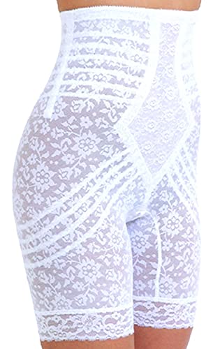 Rago Women's Hi Waist Long Leg Shaper, White, 2X/34