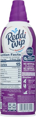Image of Reddi-wip Zero Sugar Whipped Topping Made with Real Cream, Keto Friendly, 6.5 oz. Spray Can