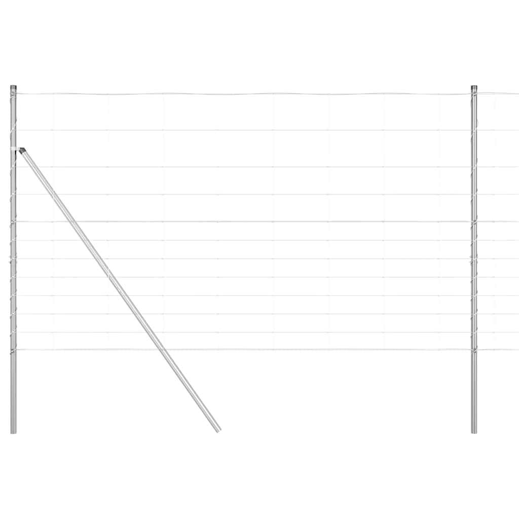 Galvanised Steel Fence Post 50 x 1.4 m Outdoor Garden Boundary Stake Kit Weather Resistant Heavy Duty Rectangular Post for Terrace Landscape Security