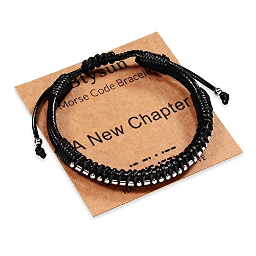 Inspirational Gifts for Men Morse Code Bracelets Mens Bracelets Graduation Gifts for Him Fathers Day Adjustable Leather Bracelet Motivational Birthday Annivesary Jewelry Stocking Stuffers for Men
