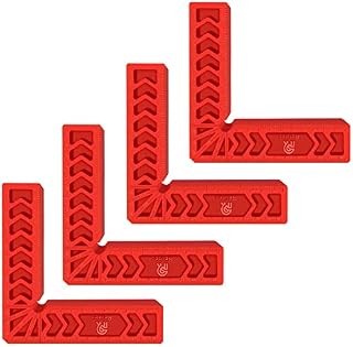Relitec R Corner Clamp Right Angle Clamp 90 Degree Positioning Squares Woodworking Tools for Wood Cabinets, Carpenter Tool for Picture Frames Box Drawer, 6" Set of 4